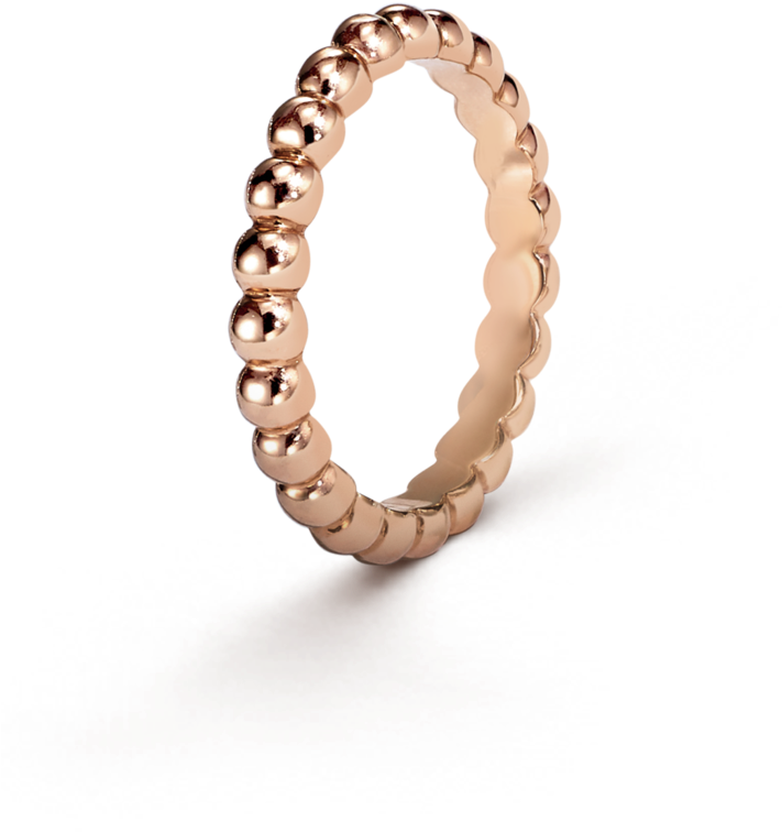Perlée Ring, Medium Model, Pink Gold - Van Cleef Perlee (1024x1024), Png Download