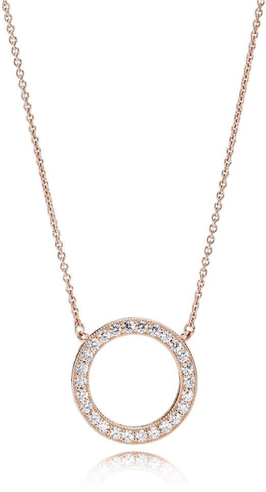 This Versatile Necklace Collier Features The Classic - Heart Of Pandora Rose Gold Necklace (1000x1000), Png Download