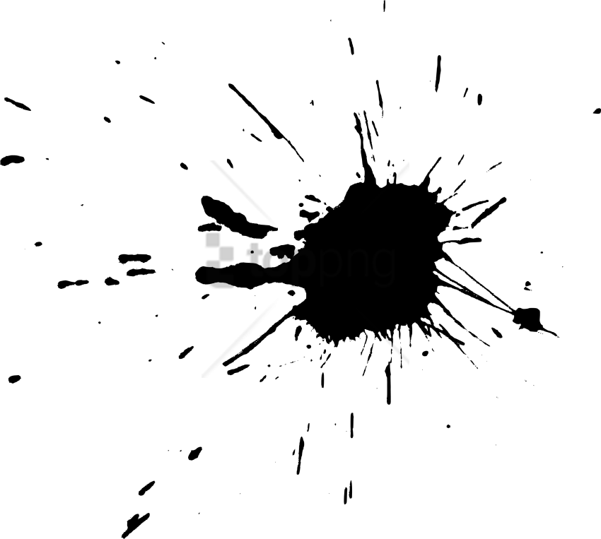 Free Png Download Ink Splash Png Png Images Background - Transparent Background Black Paint Splatter (850x763), Png Download