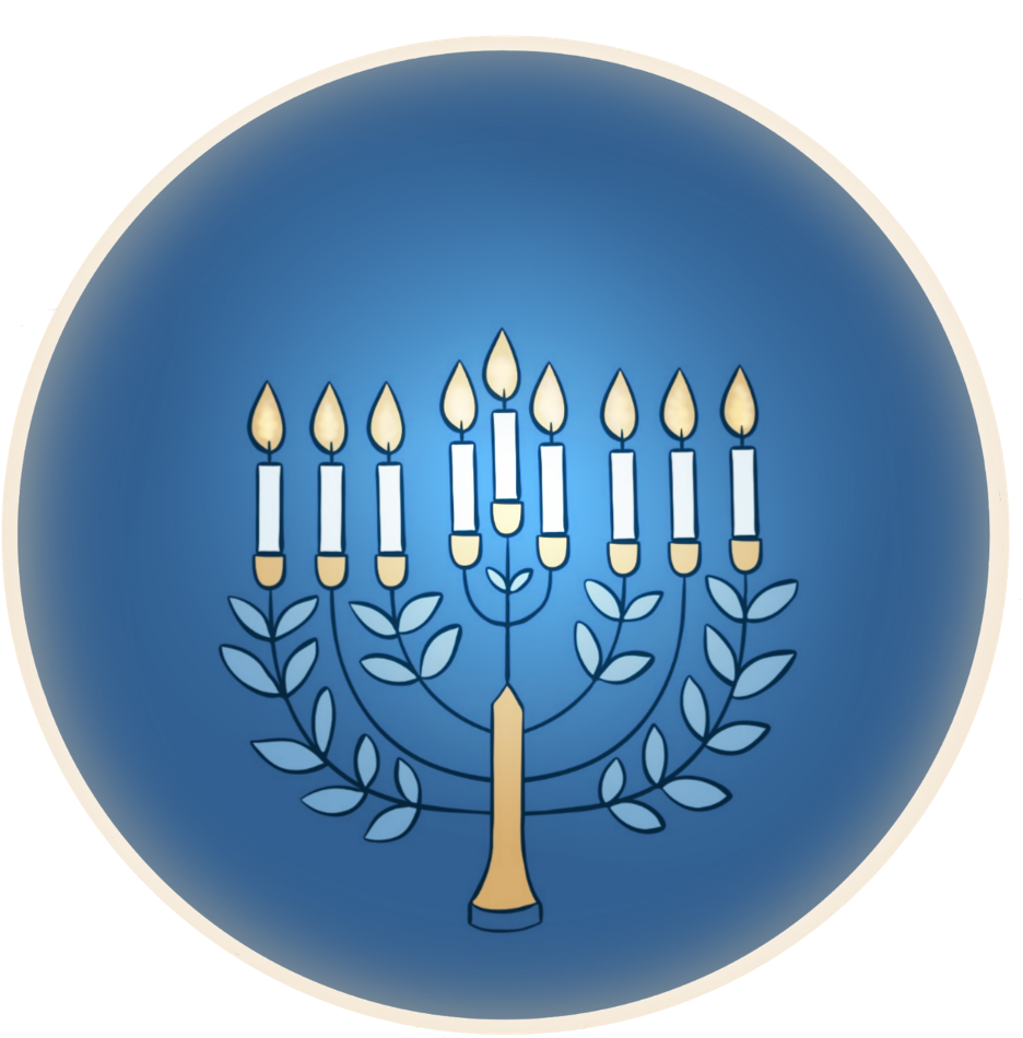 Schanukkah Menorah Blue Candles Chanukah (1024x1015), Png Download