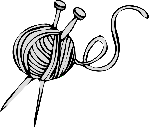 Small - Knitting Clipart Black And White (600x520), Png Download