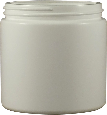 16 Oz White Hdpe Plastic Jar - Lid (700x679), Png Download