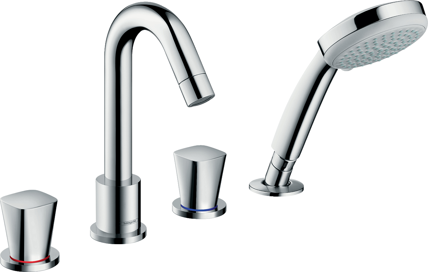 4-hole Rim Mounted Bath Mixer - Hansgrohe 71314000 (1383x880), Png Download