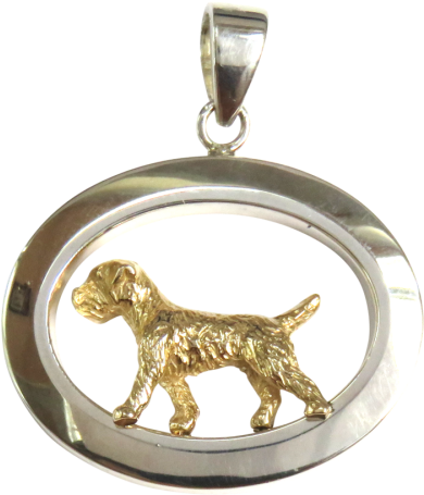 14k Gold Or Sterling Silver Border Terrier In Glossy - Locket (900x900), Png Download
