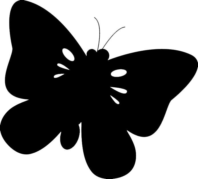 Butterfly Silhouette - Brush-footed Butterfly (693x625), Png Download