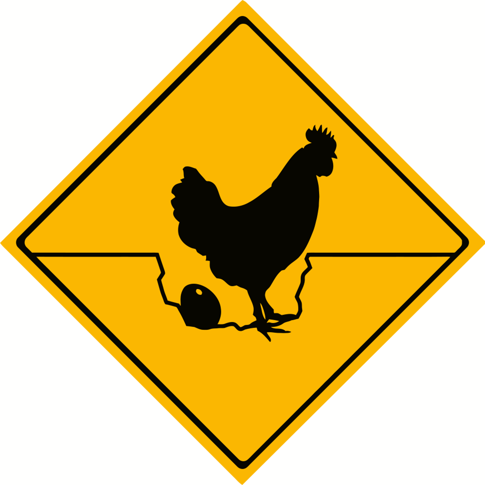 Rooster Chicken Egg Warning Sign 123221 - Panneau Nid De Poule (1920x1920), Png Download