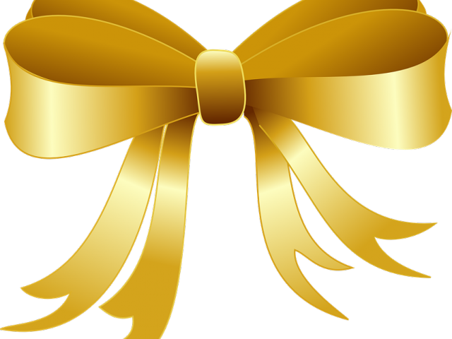 Christmas Ribbon Clipart Yellow Ribbon - Gold Gift Ribbon Png (640x480), Png Download