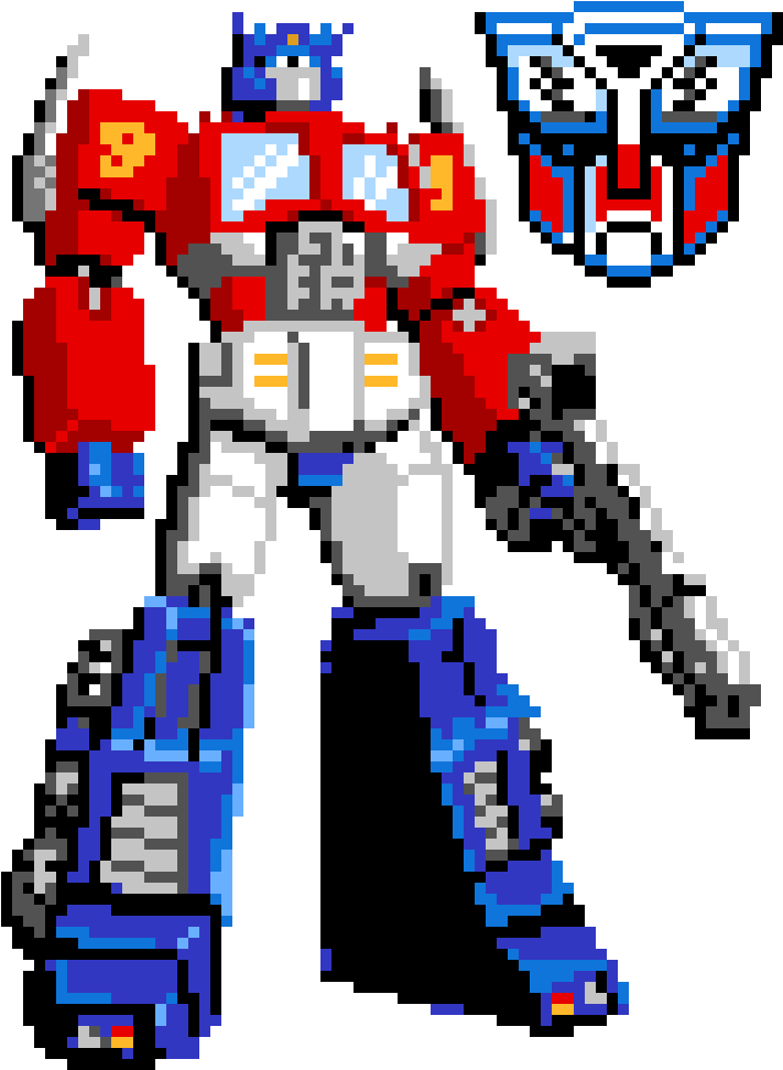Optimus Prime - Perler Bead Optimus Prime (860x1070), Png Download