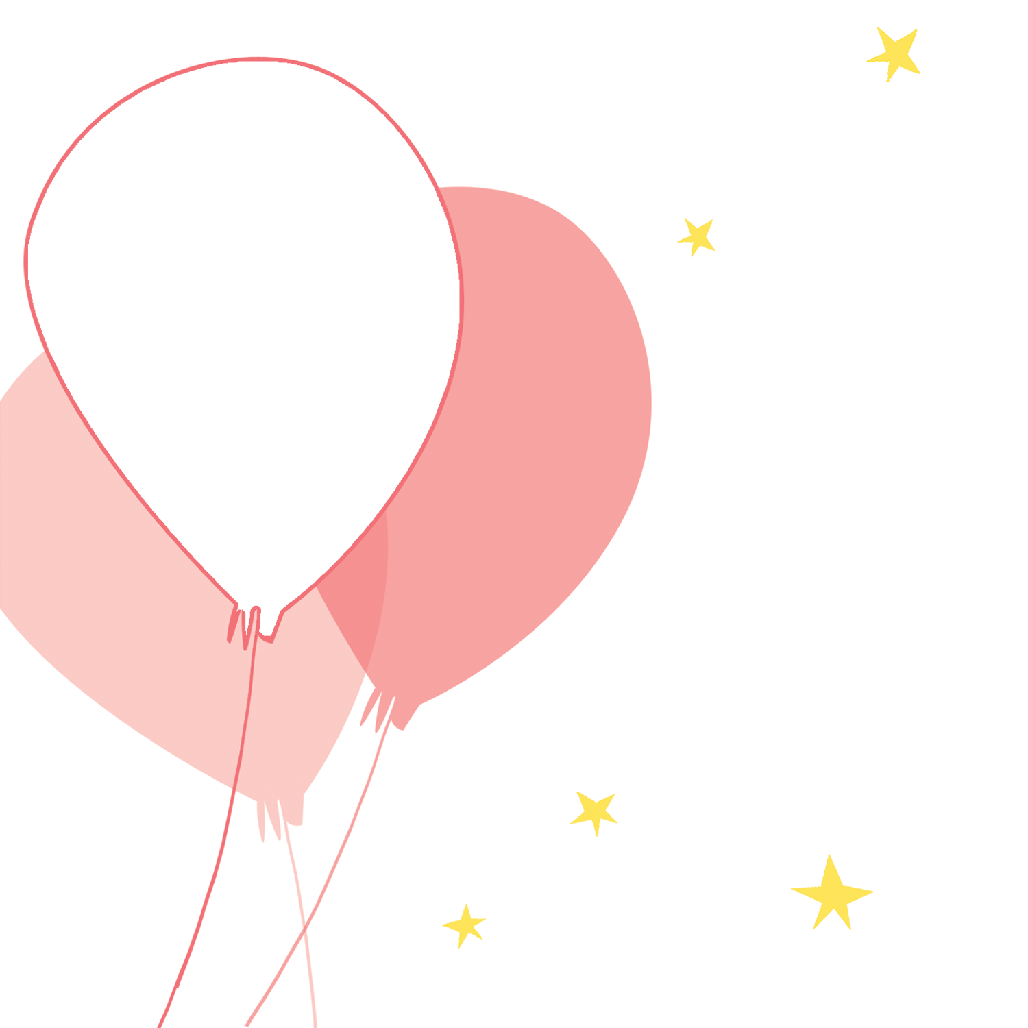 Pink Balloons Party - Pink Balloon Template (1500x1500), Png Download
