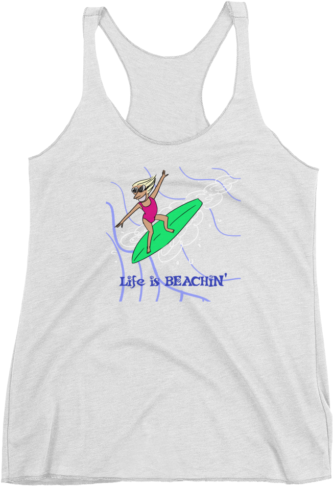 Life Is Beachin' Racerback Tank Top - Racerback (1000x1000), Png Download