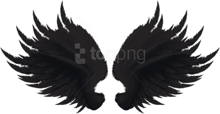 Download Black Wings Transparent Clipart Png Photo - Wings Art Black Png (850x440), Png Download