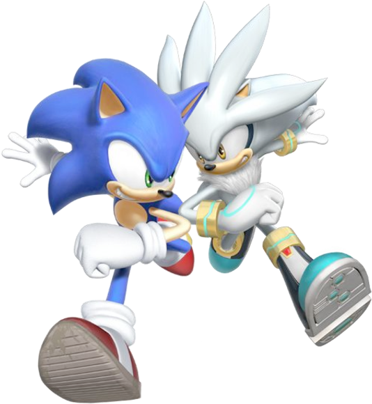 Sonic X And Sonic Nazo Unleashed By G - Silver The Hedgehog And Sonic The Hedgehog Drawings (558x600), Png Download