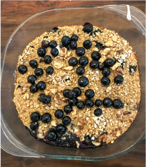 Baked Oatmeal With Bananas And Blueberries - Blueberry (1000x563), Png Download