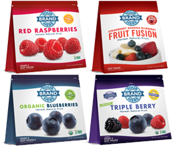 Retail Packaging - Frozen Fruit Brand (592x557), Png Download