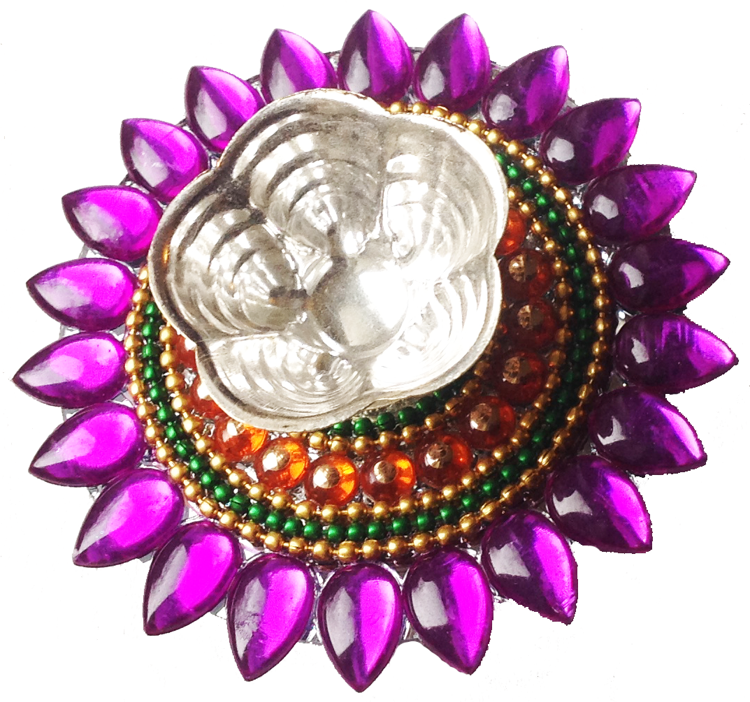 Purple Rhinestone Candle Holder / Kankavati - Book (1280x1152), Png Download