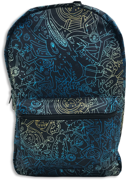 Rick & Morty Backpack Blue Doodles - Garment Bag (700x700), Png Download