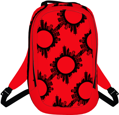Red Chicago Skyline Backpack By Senira - Backpack (590x590), Png Download