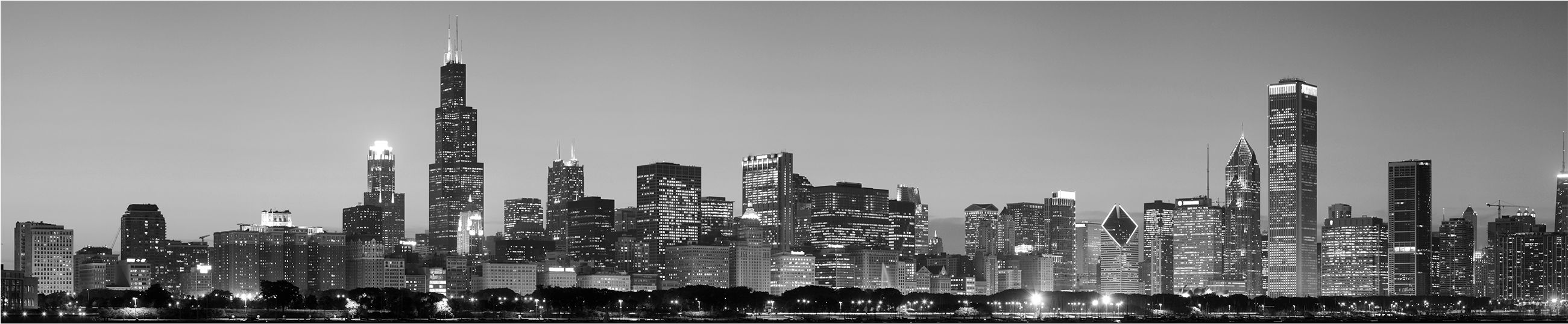 Chicago, Illinois Chicago - Cityscape (2600x666), Png Download