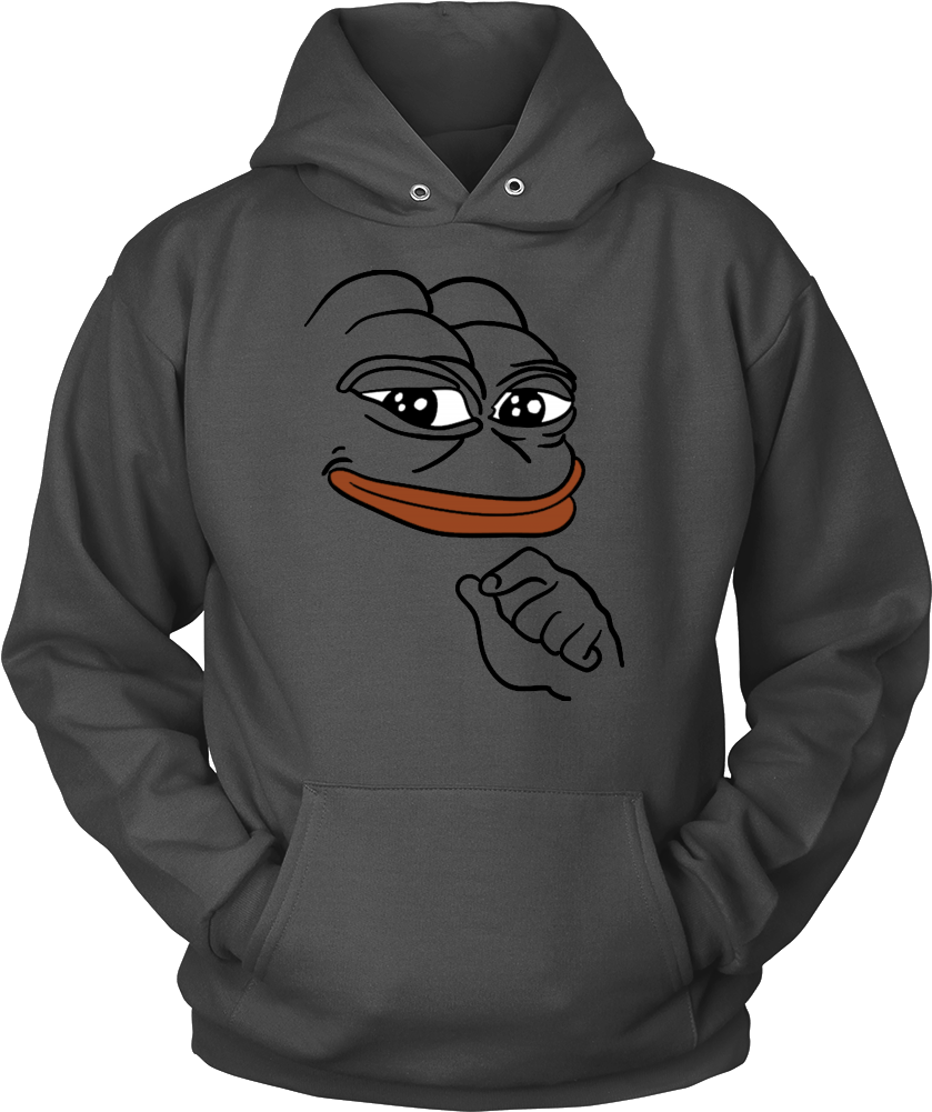 Smug Pepe The Frog Meme T-shirt - Sweatshirt (1000x1000), Png Download