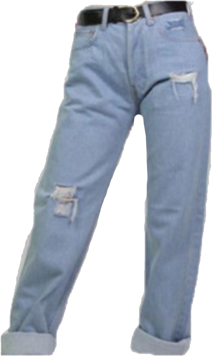 #jeans #belt #clothing #png #aesthetic #blue #scrunchies (1024x1332), Png Download