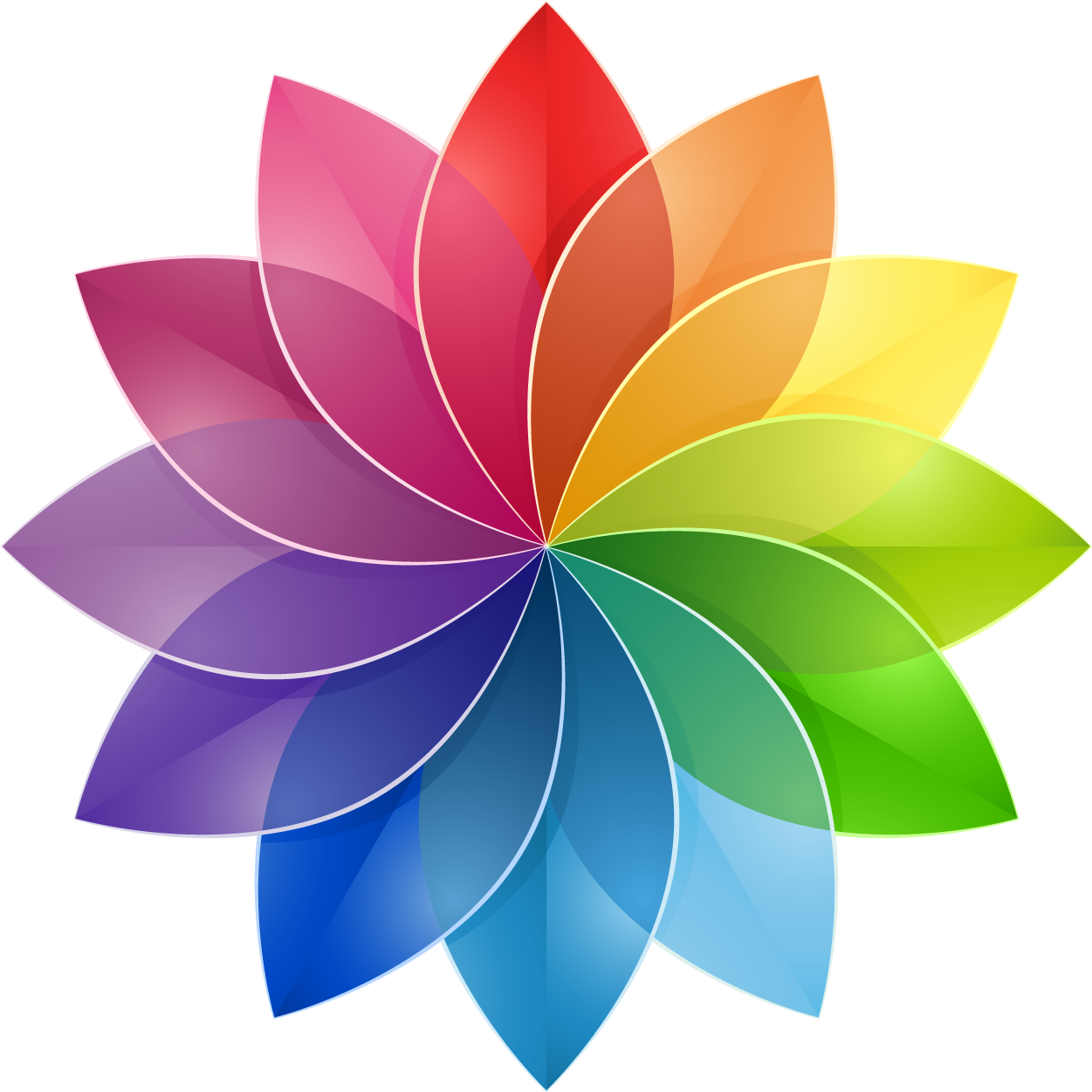It Doesn't Matter Whether The Colors Are Side By Side - Color Flower Design Png (1400x1400), Png Download