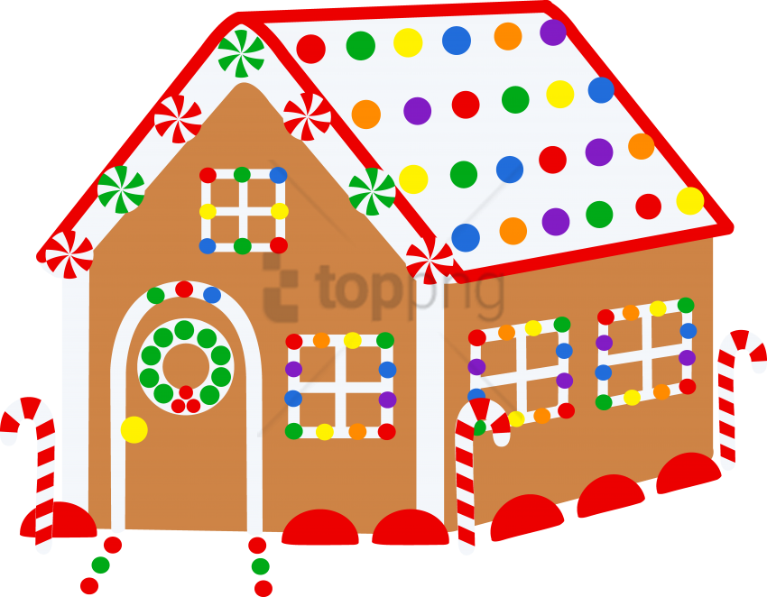 Free Png Download Christmas Houses For Drawing Png - Christmas Gingerbread House Clipart (850x662), Png Download