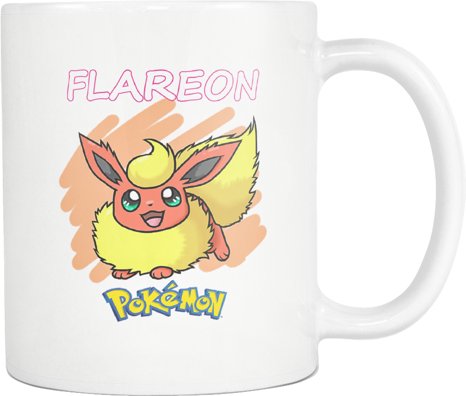 Pokemon Mug Flareon Ceramic Mug Cup - Pokemon (1024x1024), Png Download