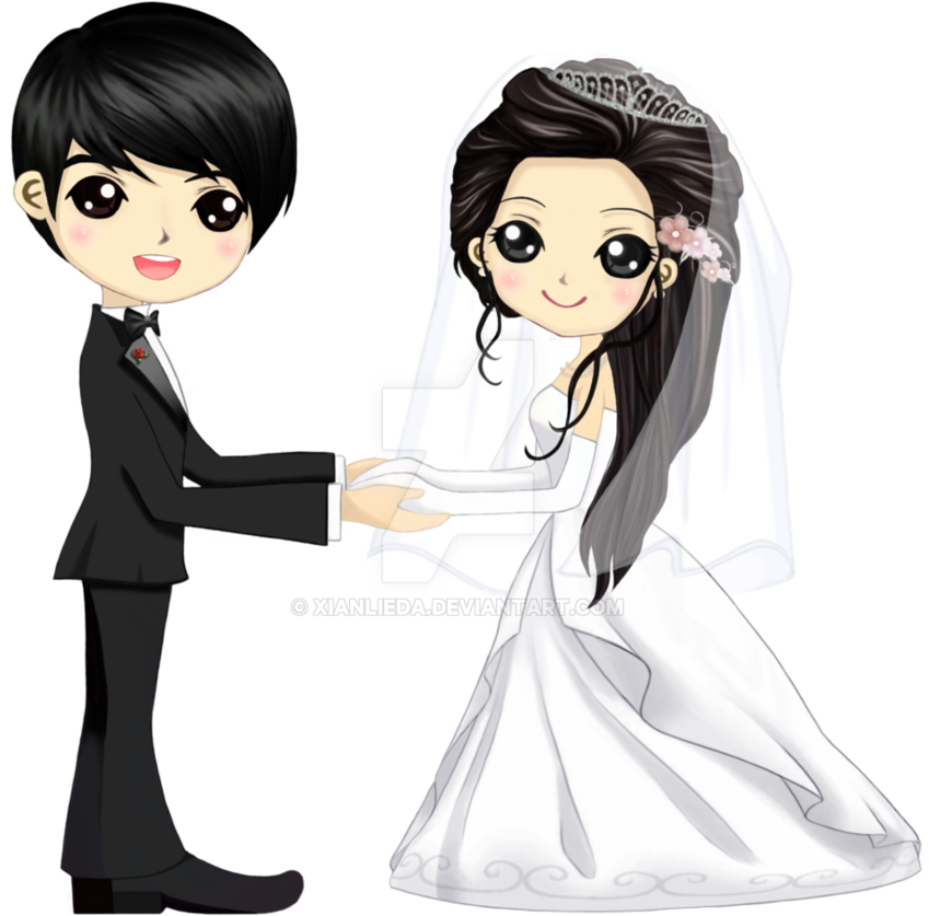 Gate Clipart Wedding Indian - Chibi Anime Wedding Couple (909x879), Png Download
