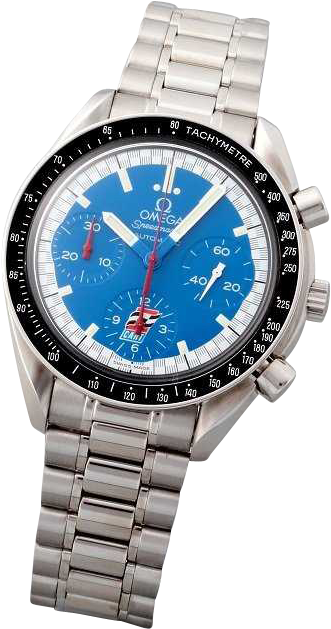 Stainless Steel Omega Speedmaster Blue Cart Logo Watch - Analog Watch (1037x692), Png Download