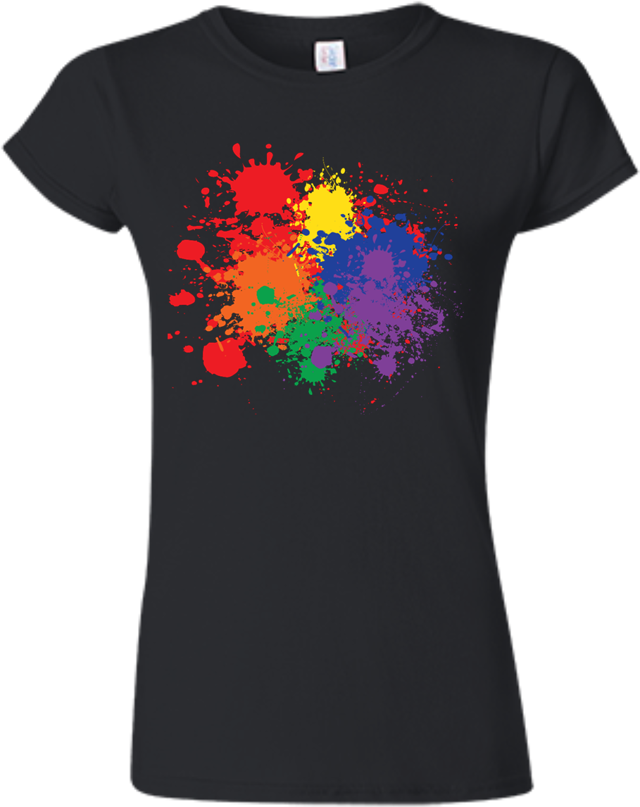 Rainbow Splash - T-shirt (1155x1155), Png Download