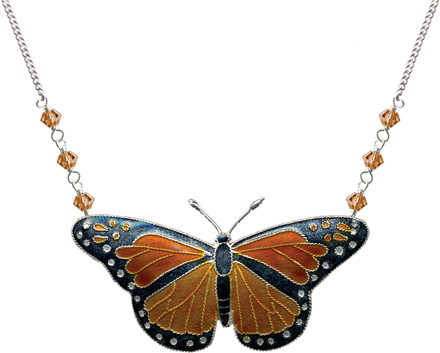 Monarch Lg Necklace - Butterfly Necklace (900x900), Png Download