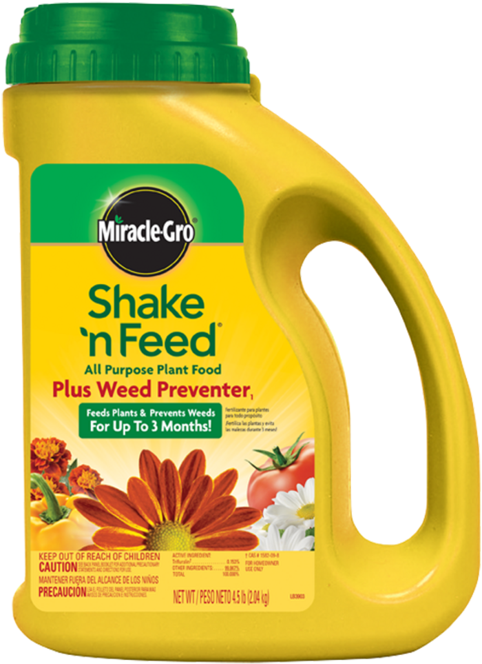 Miracle Gro Shake'n Feed All Purpose Plant Food Plus - Miracle Grow Shake And Feed (736x1000), Png Download