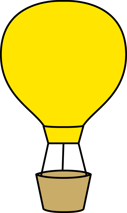 Yellow Balloon Clipart Yellow Hot Air Balloon Png Ctoxkx - Hot Air Balloon Colouring (446x747), Png Download