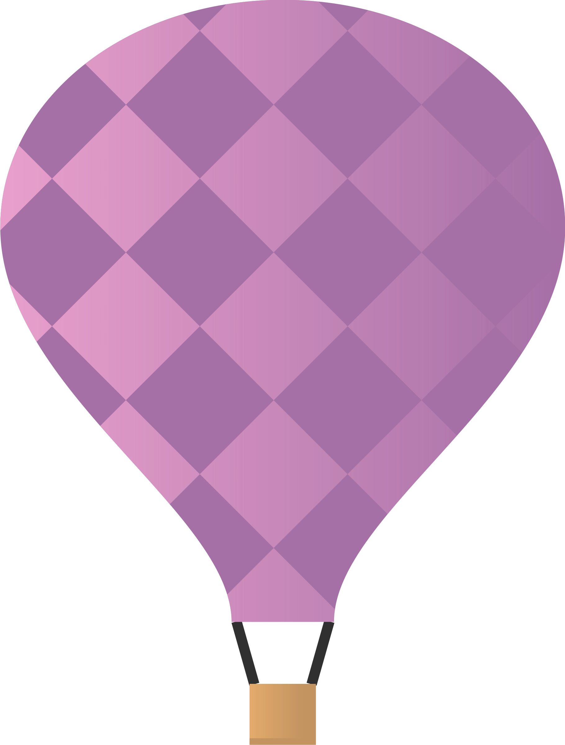 Hot Air Balloon - Purple Hot Air Balloon Clipart (1820x2400), Png Download