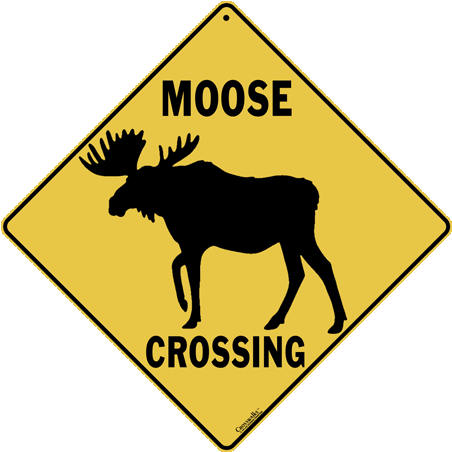 Moose Silhouette Crossing Sign - Crossing Sign (480x480), Png Download