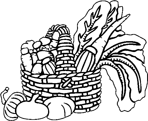 Dibujo De Cesta De Verduras Para Colorear - Canasta De Verduras Para Colorear (600x470), Png Download