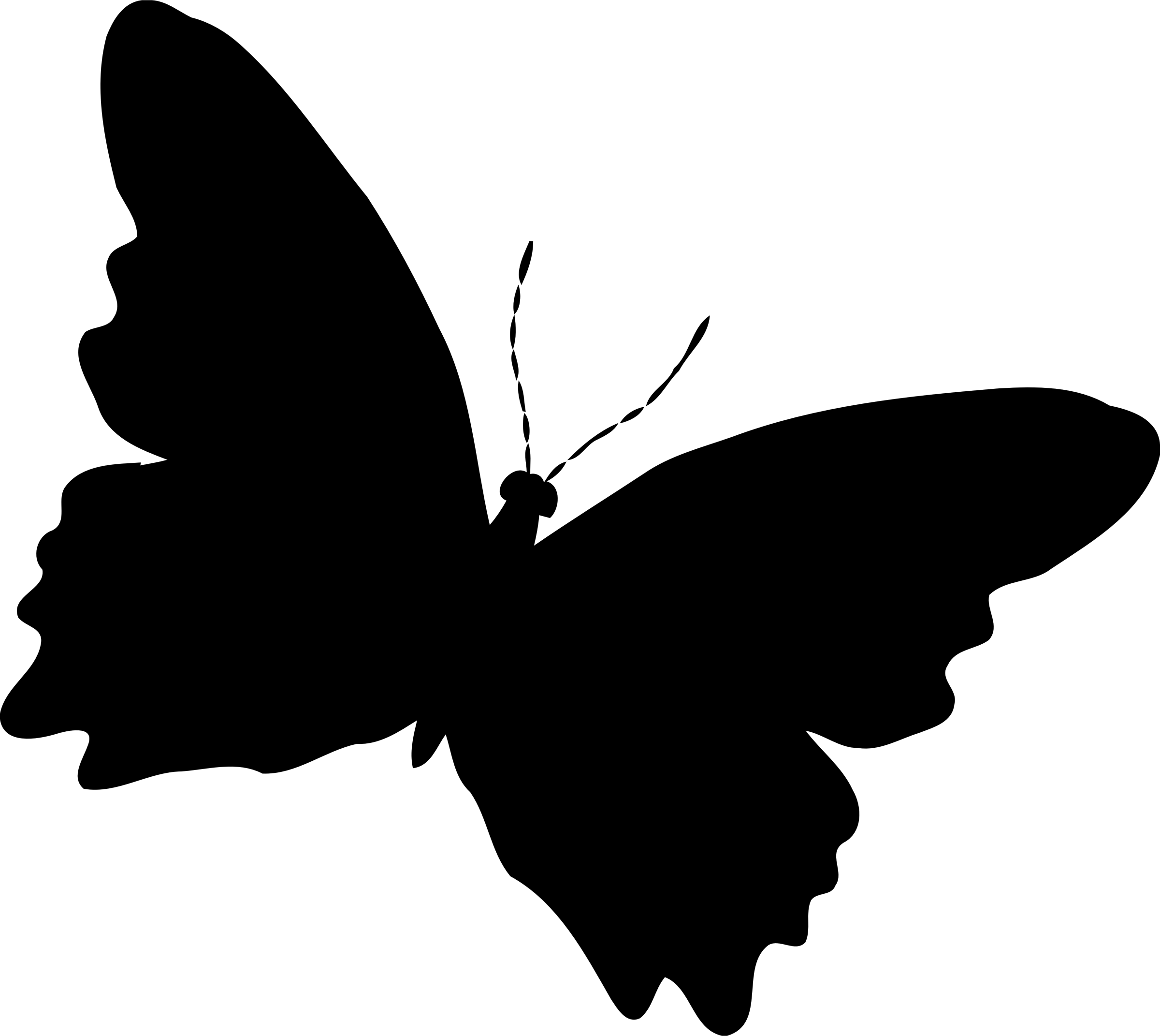 Butterfly Silhouette Drawing Download Computer Icons - Butterfly Silhouette No Background (840x750), Png Download