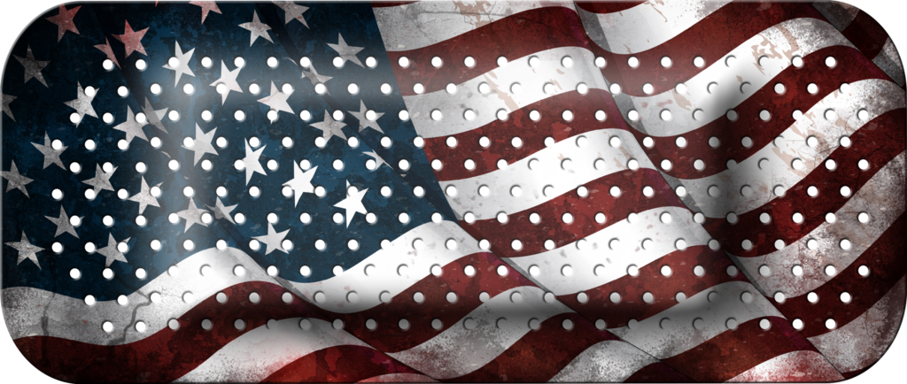 Distressed American Flag Band-aid - Car (1024x434), Png Download