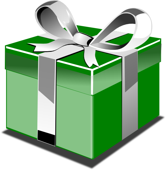 Green Gift Box With Red Bow Png Clipart - Birthday Gift Vector Png (582x597), Png Download