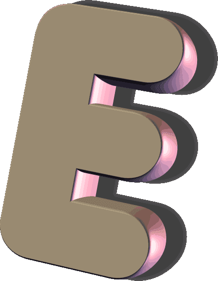 Letras Png - Letra E 3d Png (438x566), Png Download