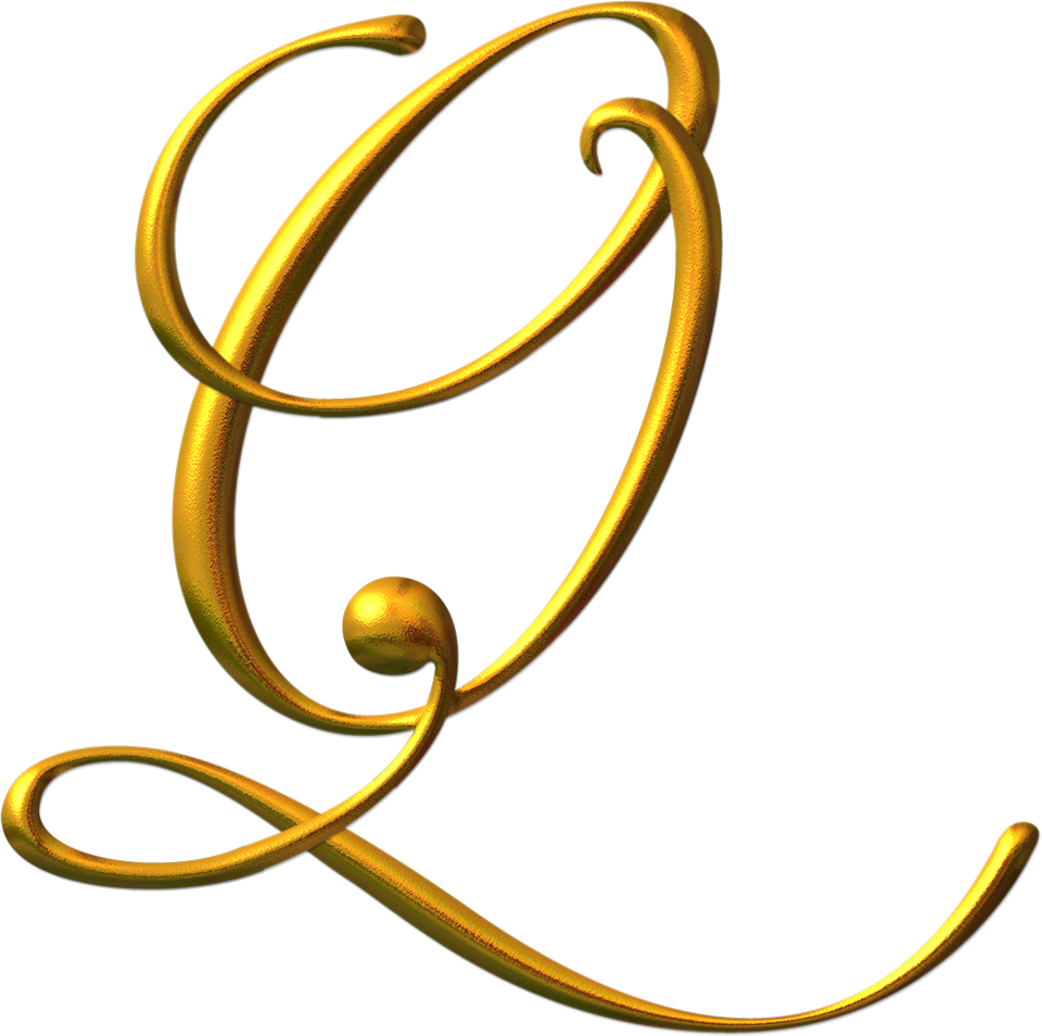 Letter Q Png Image - Letter A Calligraphy Gold (960x954), Png Download