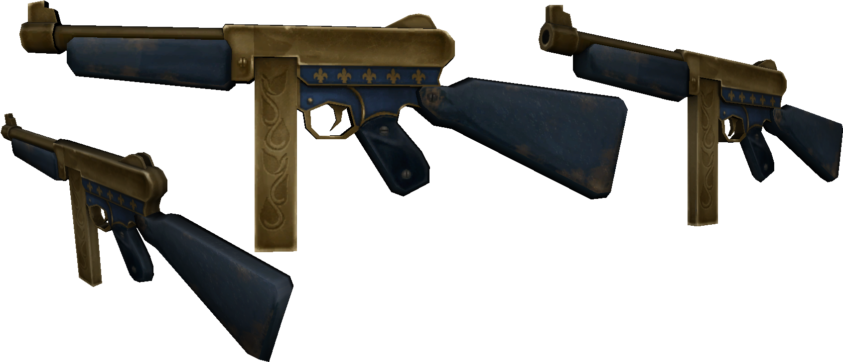 Dapper Sub-machine Gun - Tommy Super Typewriter (1738x751), Png Download