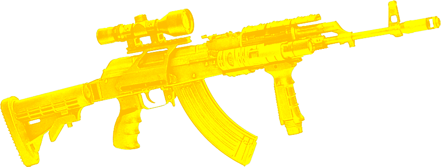 Gold Machine Gun - Caliborn's Gun (865x328), Png Download