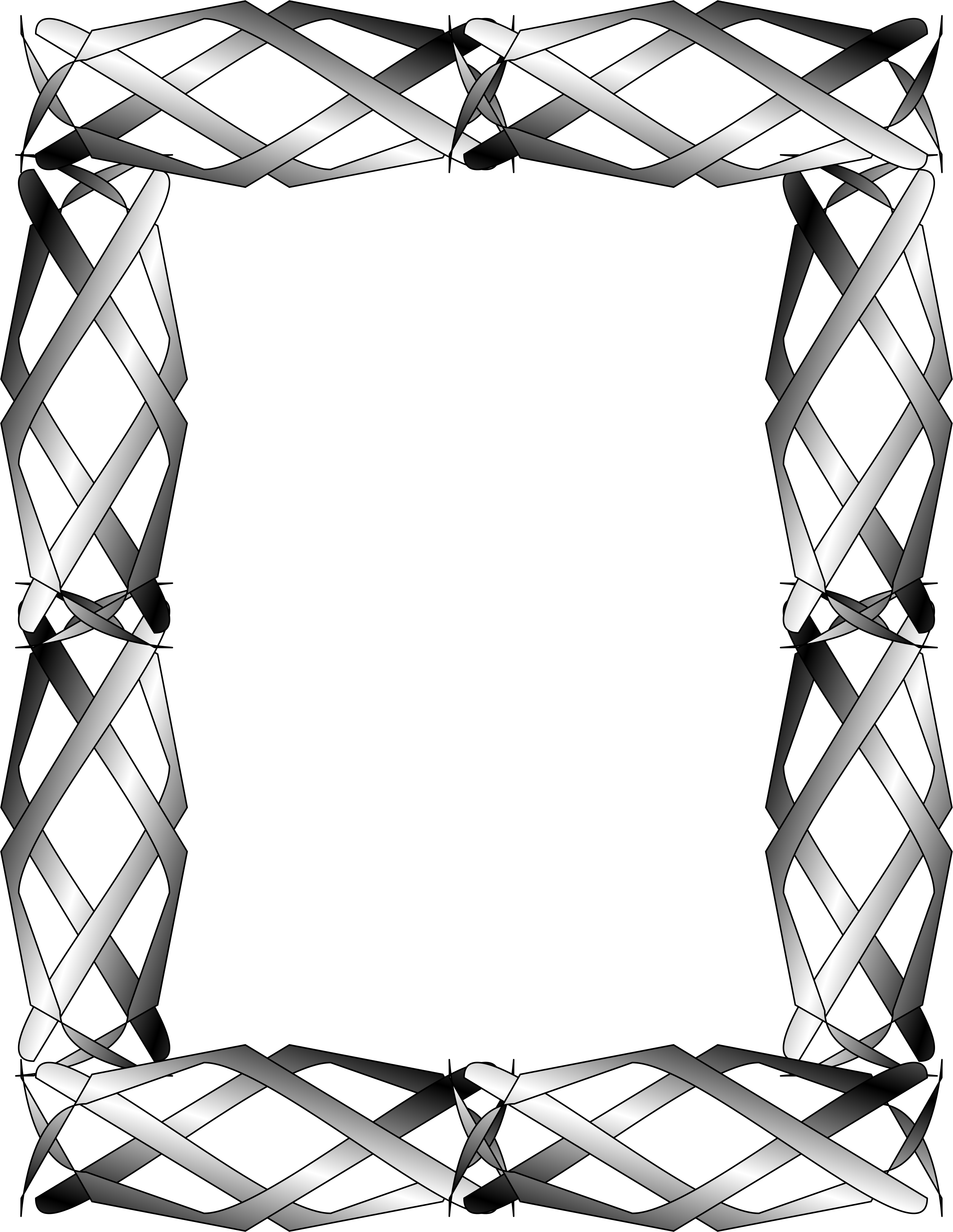 Abstract Border Black And White Png (2966x3834), Png Download