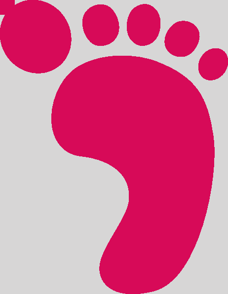 Colored Foot Print Clip Art (462x596), Png Download
