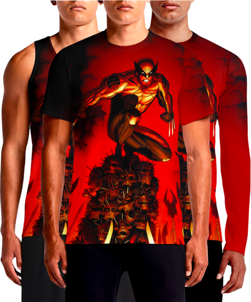 Wolverine - Full Avenger Printed T Shirt (499x600), Png Download
