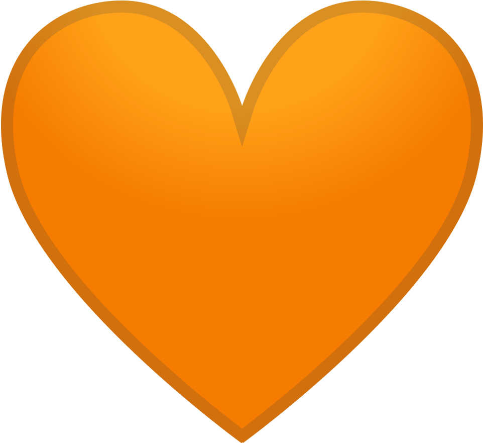 Orange Heart Png Png Library Download - Emoji Coração Laranja (1024x1024), Png Download