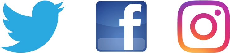 Facebook Instagram Twitter Png - Instagram Twitter Facebook Logo Png (860x240), Png Download