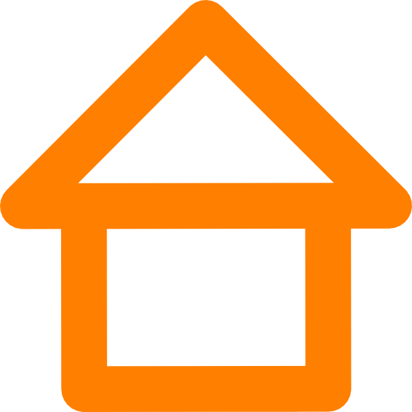 Orange House Outline Clip Art At Clker - Orange House Outline (600x600), Png Download