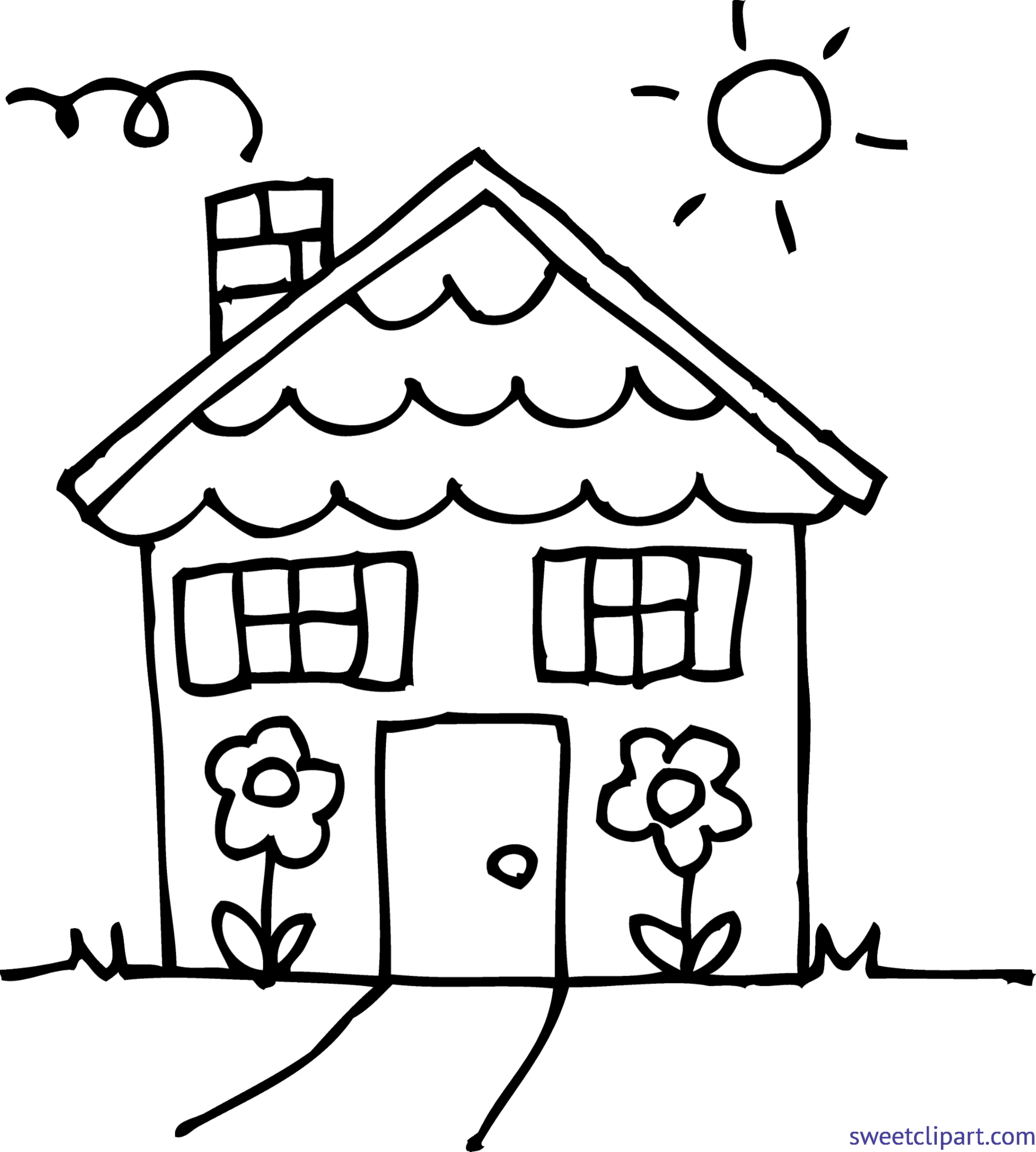 Home Clipart 8 House Outline - House Clipart Black And White (921x1024), Png Download